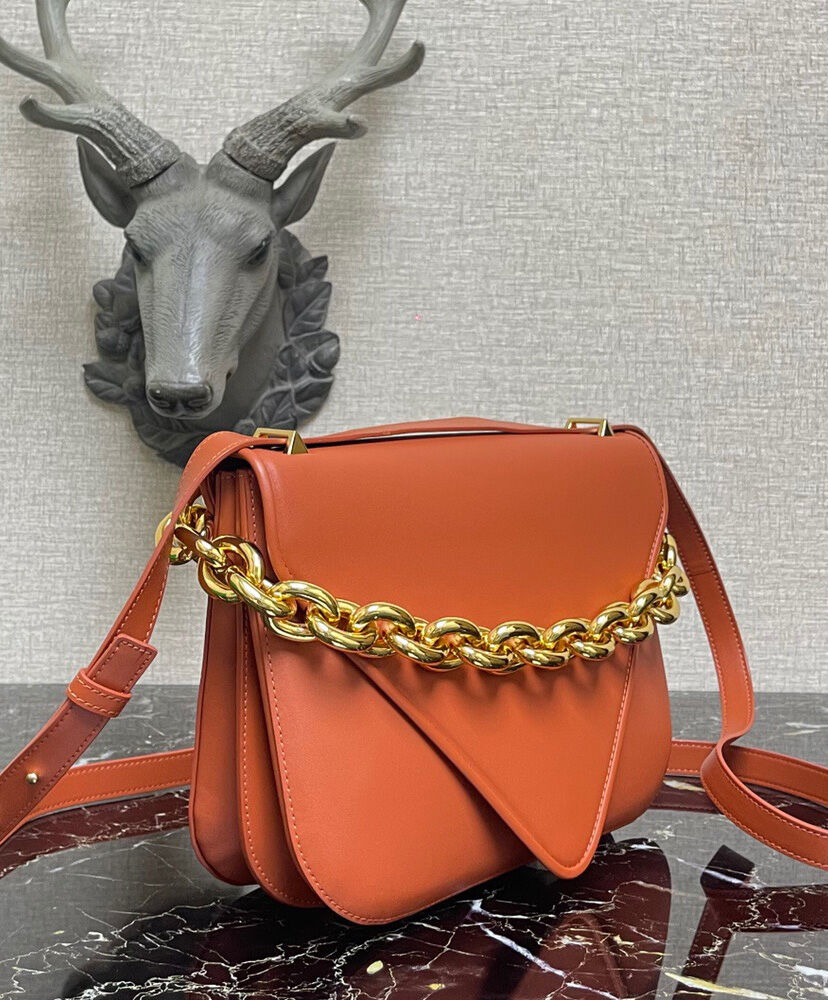 Bottega Veneta Small Mount Leather Envelope Bag Orange